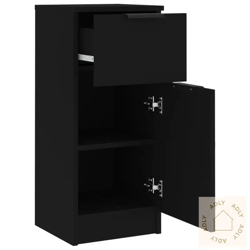 Skjenker 2 Stk Svart 30X30X70 Cm Konstruert Tre
