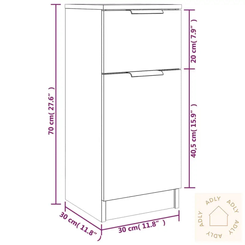Skjenker 2 Stk Svart 30X30X70 Cm Konstruert Tre