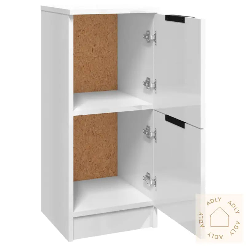 Skjenker 2 Stk Høyglans Hvit 30X30X70 Cm Konstruert Tre