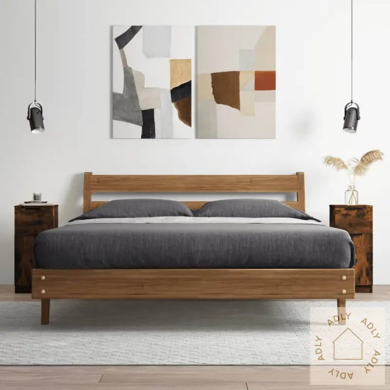 Skjenker 2 Stk Røkt Eik 30X30X70 Cm Konstruert Tre