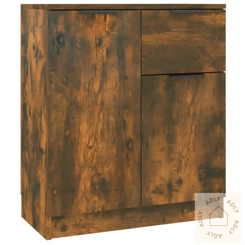 Skjenker 2 Stk Røkt Eik 60X30X70 Cm Konstruert Tre