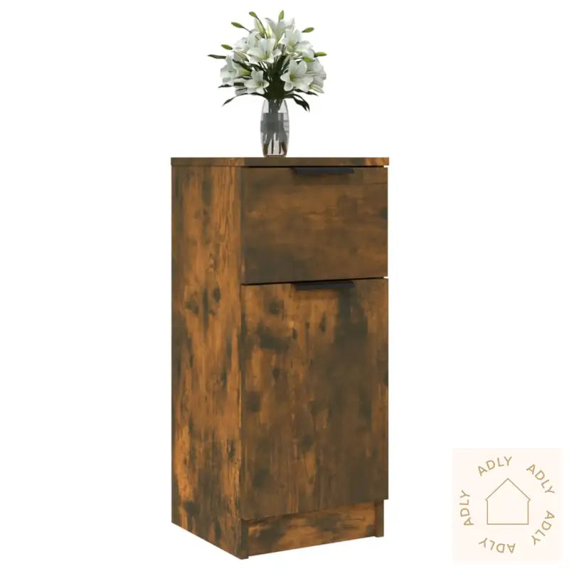 Skjenker 2 Stk Røkt Eik 30X30X70 Cm Konstruert Tre