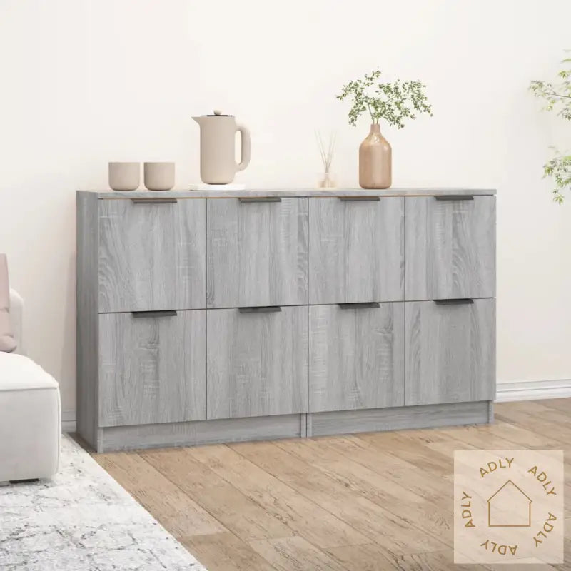 Skjenker 2 Stk Grå Sonoma 60X30X70 Cm Konstruert Tre