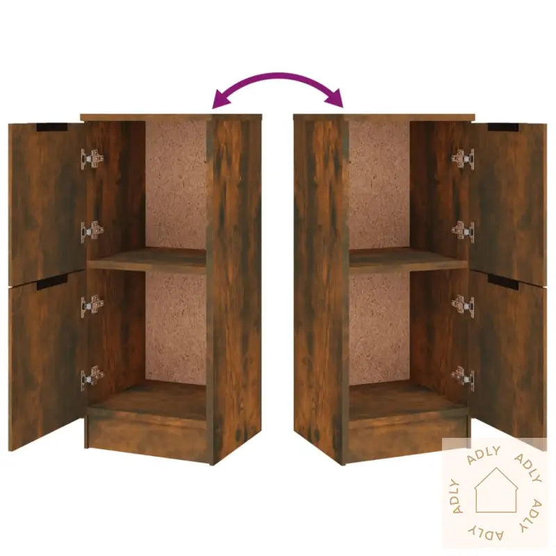 Skjenker 3 Stk Røkt Eik Konstruert Tre