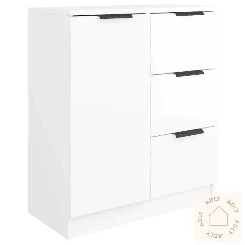 Skjenker 2 Stk Høyglans Hvit 60X30X70 Cm Konstruert Tre