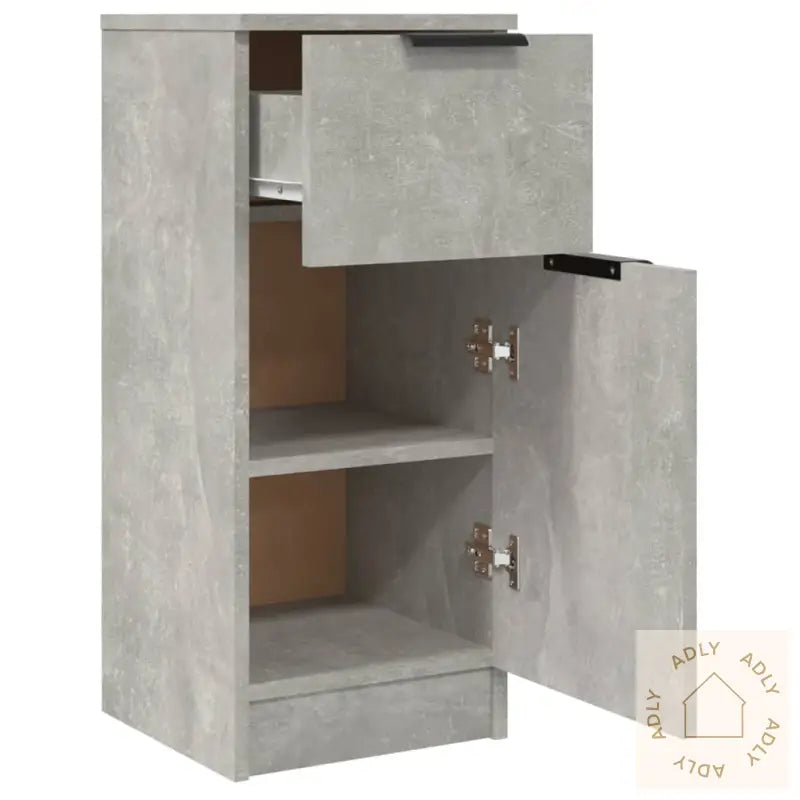 Skjenker 2 Stk Betonggrå 30X30X70 Cm Konstruert Tre