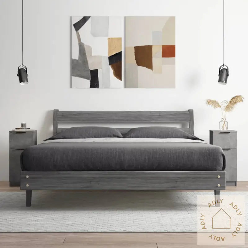 Skjenker 2 Stk Betonggrå 30X30X70 Cm Konstruert Tre