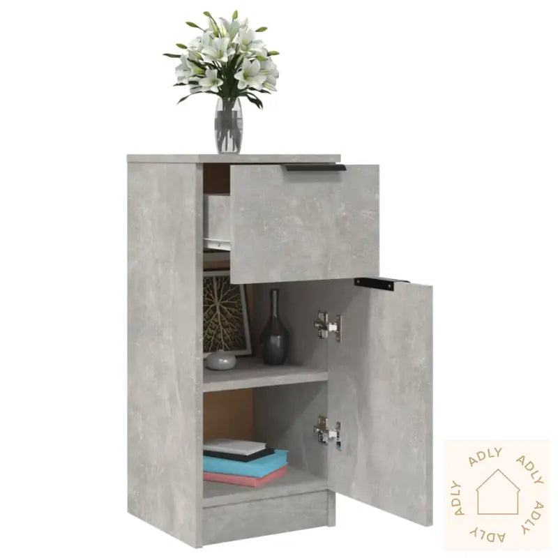 Skjenker 2 Stk Betonggrå 30X30X70 Cm Konstruert Tre