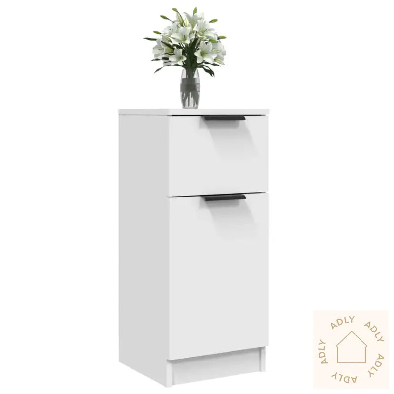 Skjenker 2 Stk Hvit 30X30X70 Cm Konstruert Tre