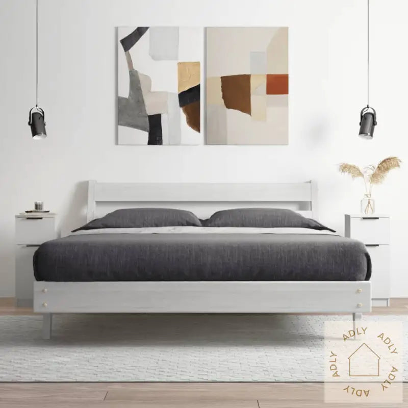 Skjenker 2 Stk Hvit 30X30X70 Cm Konstruert Tre