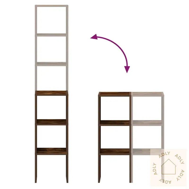 Bokhyller 2 Stk Stablebar Røkt Eik 30X30X80 Cm Konstruert Tre