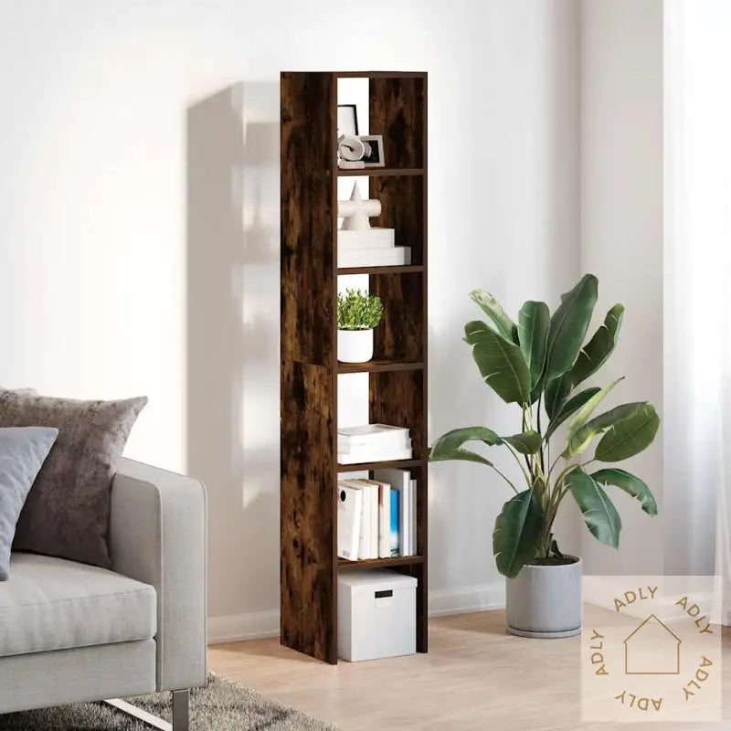 Bokhyller 2 Stk Stablebar Røkt Eik 30X30X80 Cm Konstruert Tre