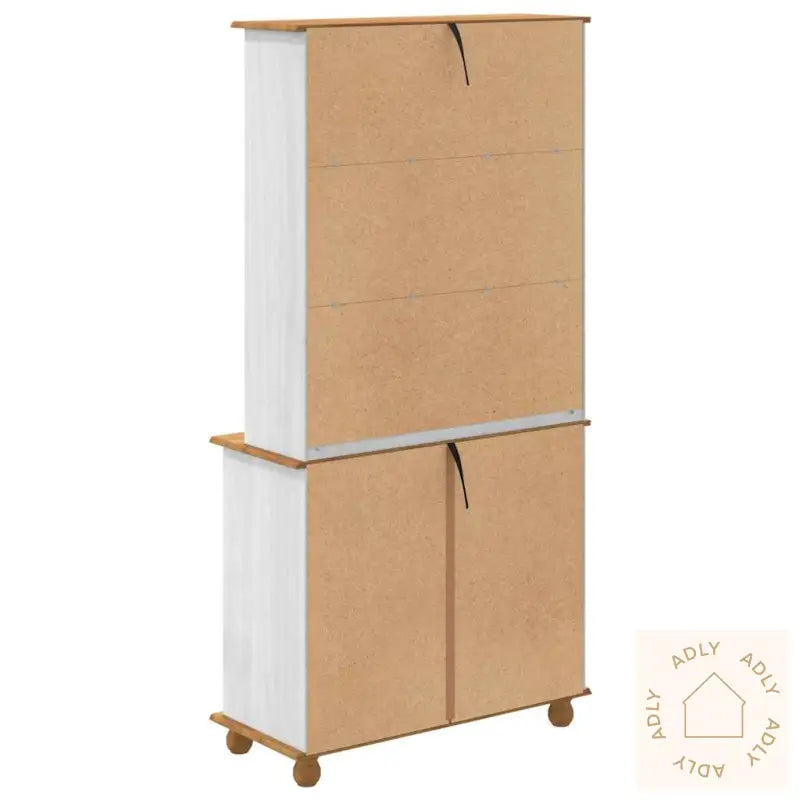 Hutch “Askim” Hvit 91X40X183 Cm Solid Tre Furu