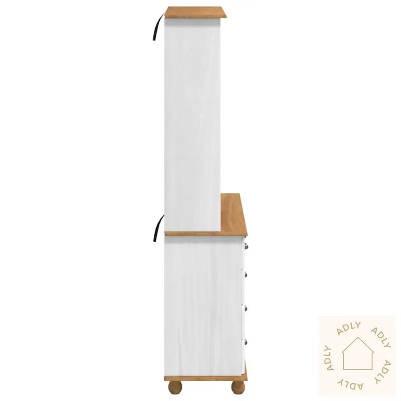 Hutch “Askim” Hvit 91X40X183 Cm Solid Tre Furu
