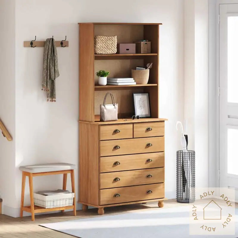Hutch 'Askim'honningbrun 91X40X199.5 Cm Solid Furu