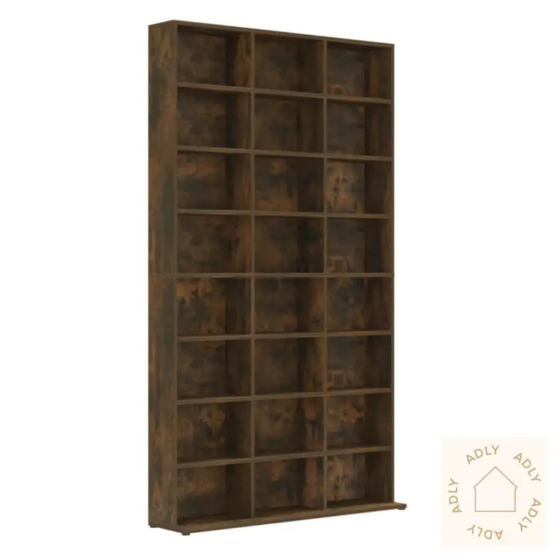 Cd-Skap Røkt Eik 102X23X177,5 Cm Konstruert Tre