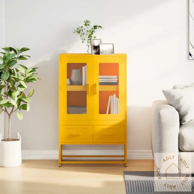 Highboard Sennepsgul 68X39X111,5 Cm Stål