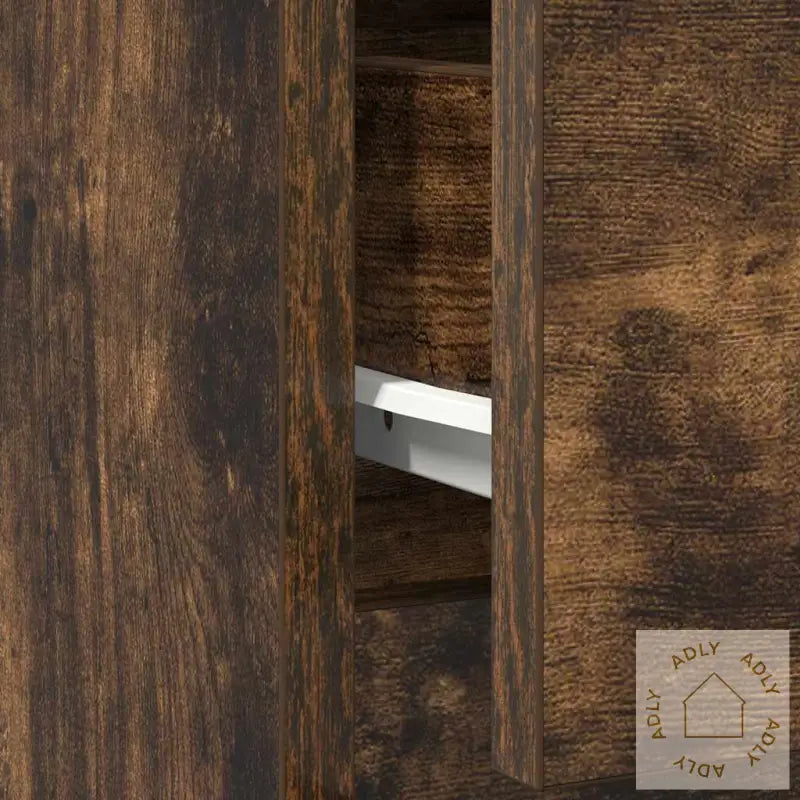 Skjenk Med Skuff Røkt Eik 71X35X84 Cm Konstruert Tre