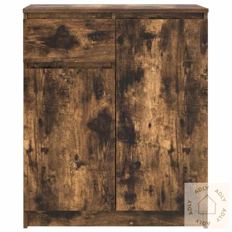 Skjenk Med Skuff Røkt Eik 71X35X84 Cm Konstruert Tre