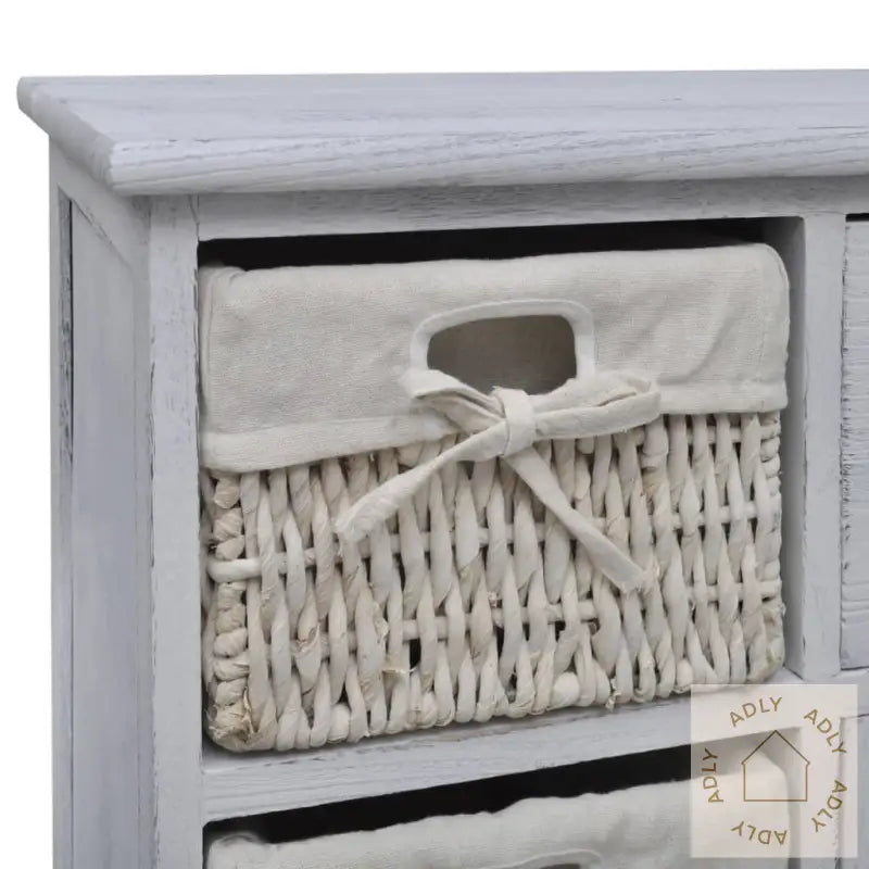 Treskap 3 Venstre Vevde Kurver Hvit