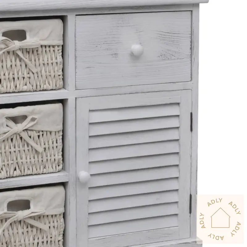 Treskap 3 Venstre Vevde Kurver Hvit