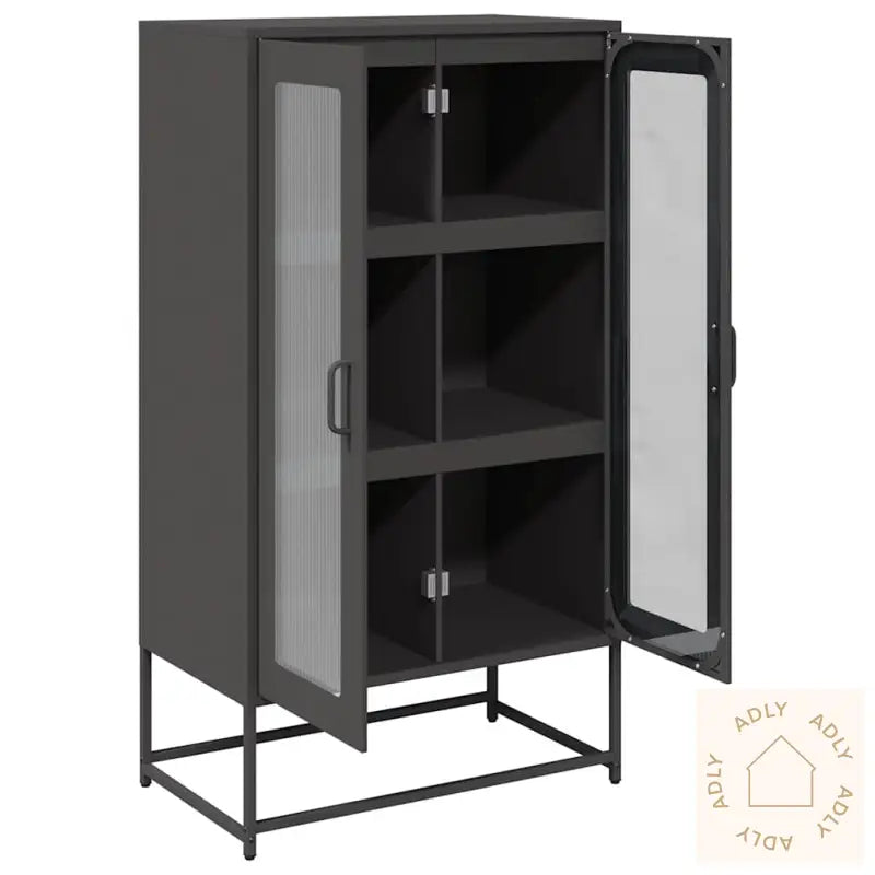 Highboard Svart 68X39X123 Cm Stål