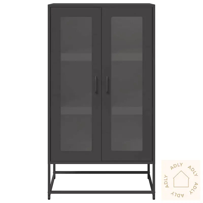 Highboard Svart 68X39X123 Cm Stål