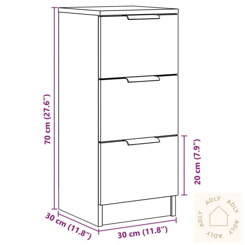 Skjenker 2 Stk Artisan Eik 30X30X70 Cm Konstruert Tre