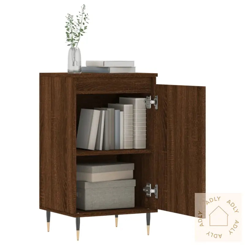 Skjenker 2 Stk Brun Eik 40X35X70 Cm Konstruert Tre