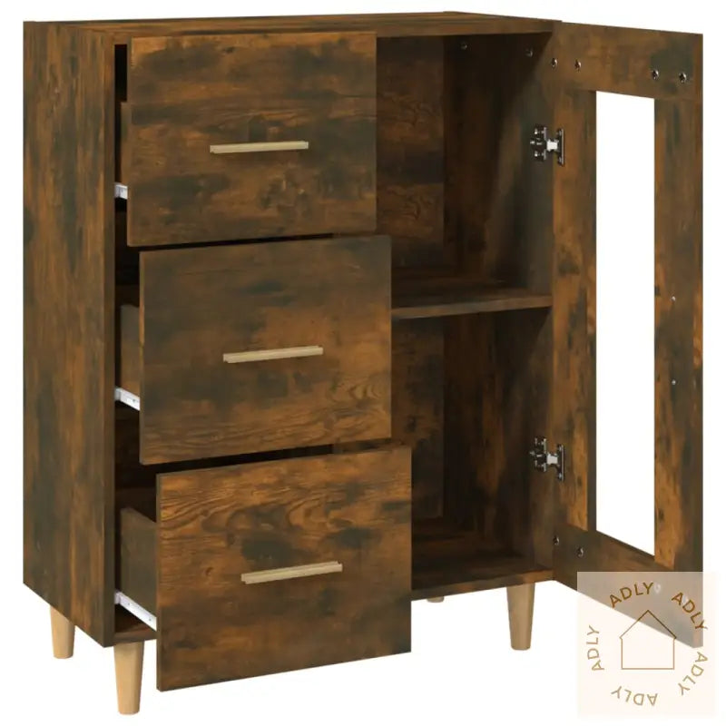 Skjenk Røkt Eik 69,5X34X90 Cm Konstruert Tre