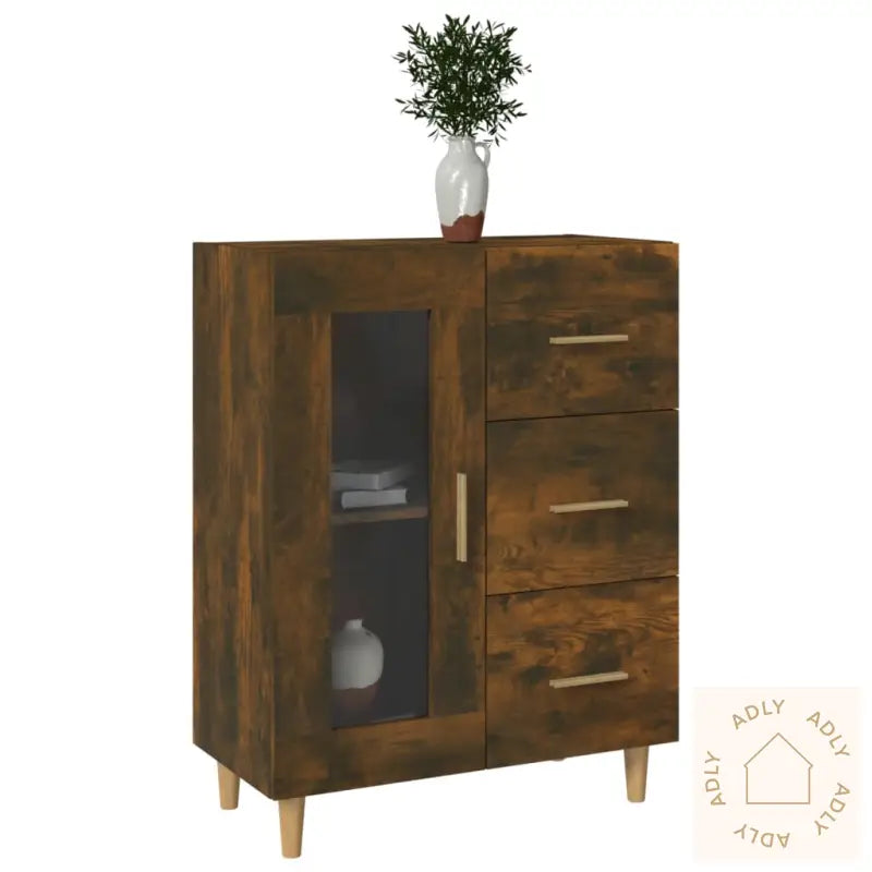 Skjenk Røkt Eik 69,5X34X90 Cm Konstruert Tre