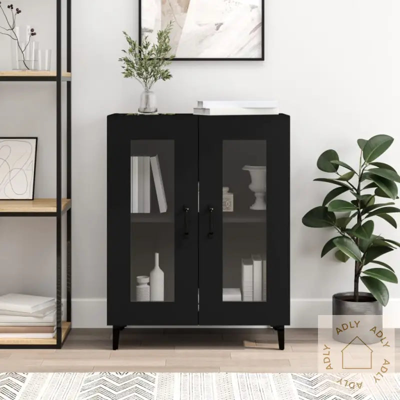 Skjenk Svart 69,5X34X90 Cm Konstruert Tre
