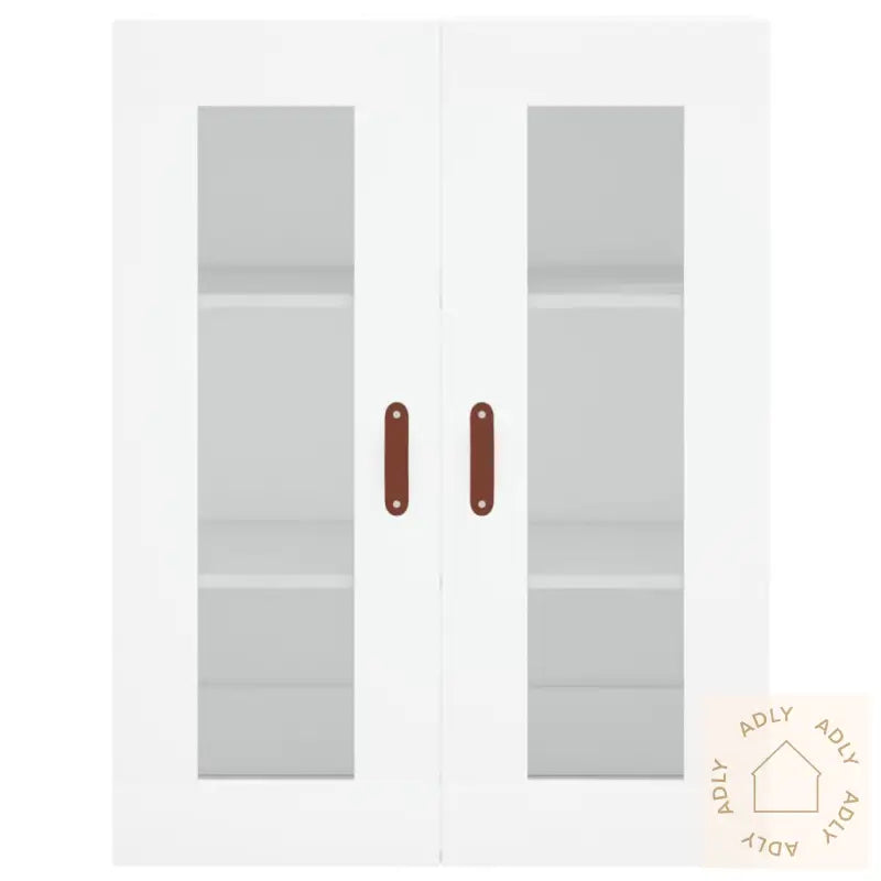 Veggskap 2 Stk Hvit Konstruert Tre