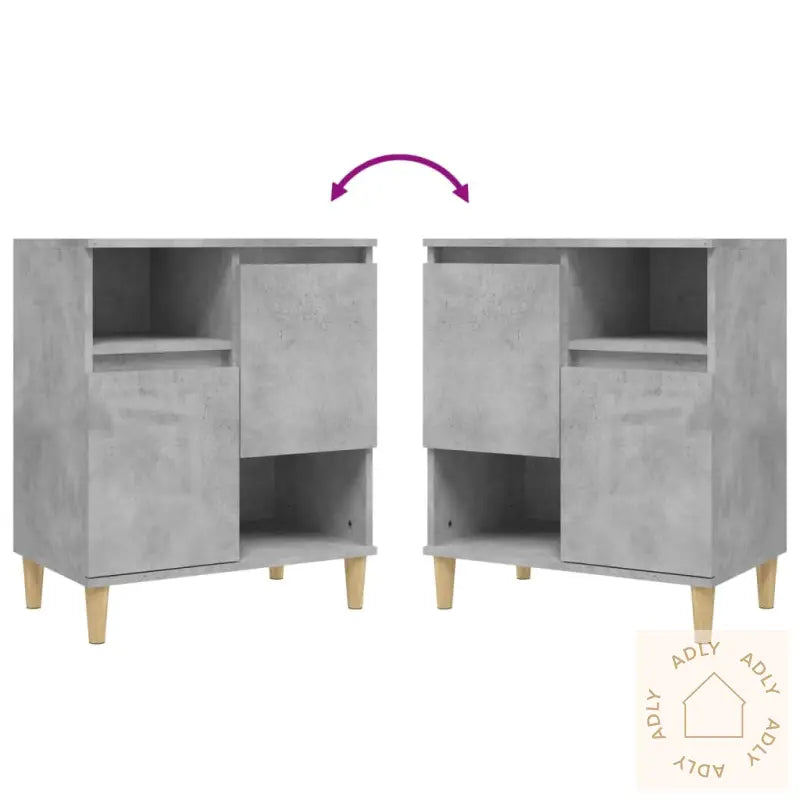 Skjenker 3 Stk Betonggrå 60X35X70 Cm Konstruert Tre