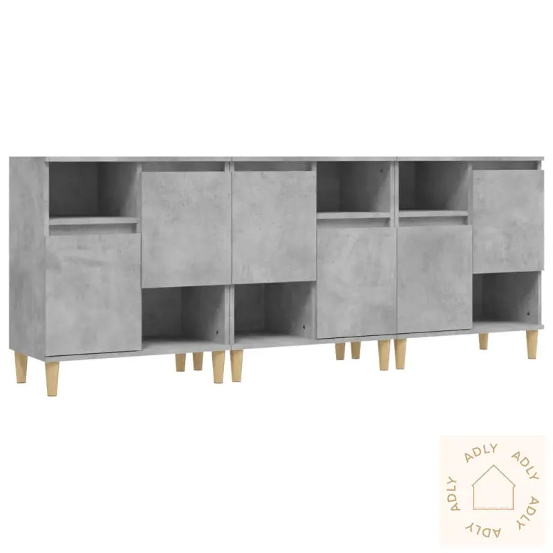 Skjenker 3 Stk Betonggrå 60X35X70 Cm Konstruert Tre