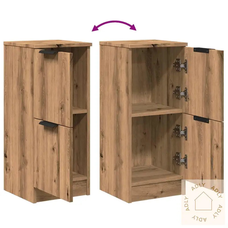 Skjenker 2 Stk Artisan Eik 30X30X70 Cm Konstruert Tre