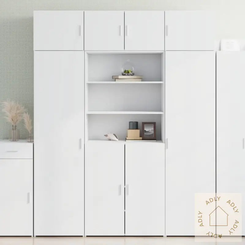 Oppbevaringsskap Hvit 80X42,5X225 Cm Konstruert Tre