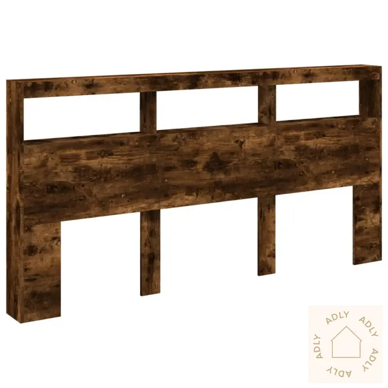 Hodegavl Skap Med Led Røkt Eik 200X17X102 Cm