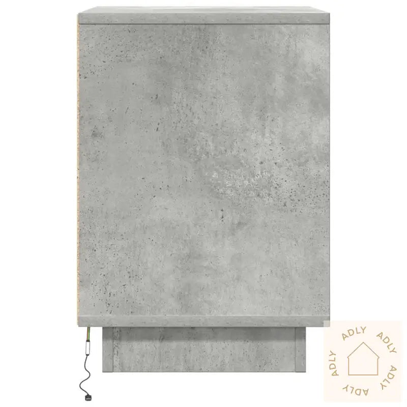 Nattbord Med Led 2 Stk Betonggrå 38X34X50 Cm