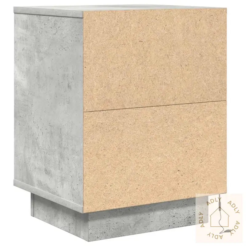 Nattbord Med Led 2 Stk Betonggrå 38X34X50 Cm