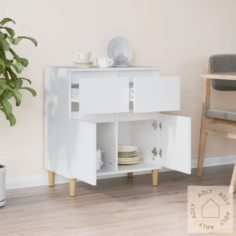 Skjenk Hvit 60X35X70 Cm Konstruert Tre