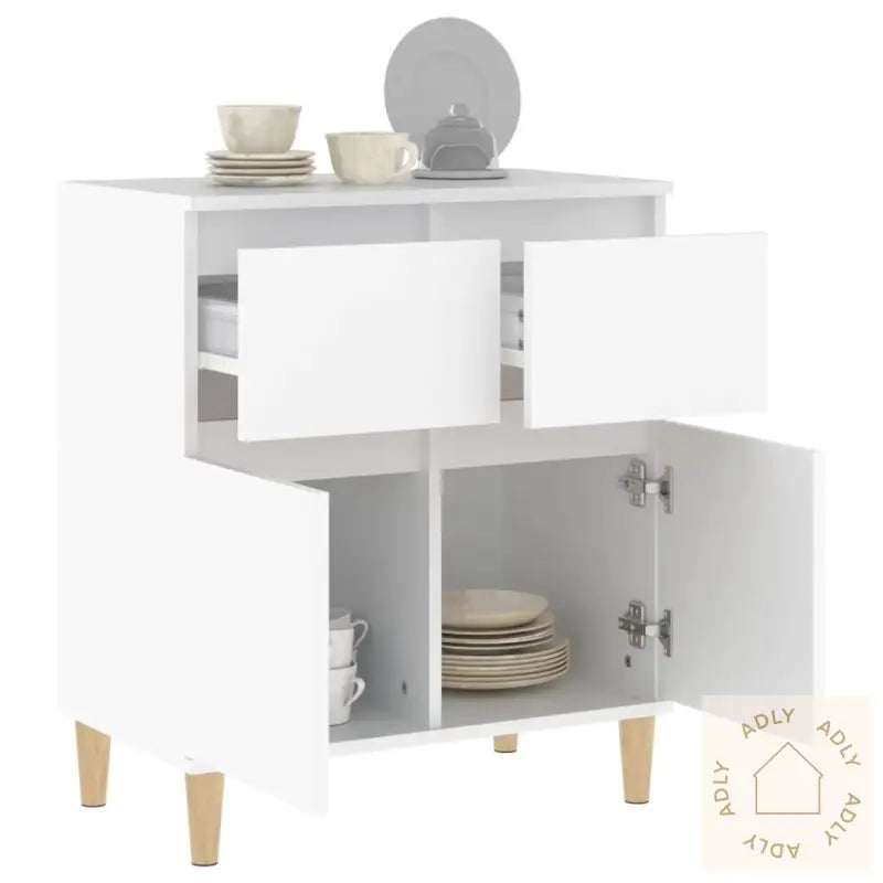 Skjenk Hvit 60X35X70 Cm Konstruert Tre