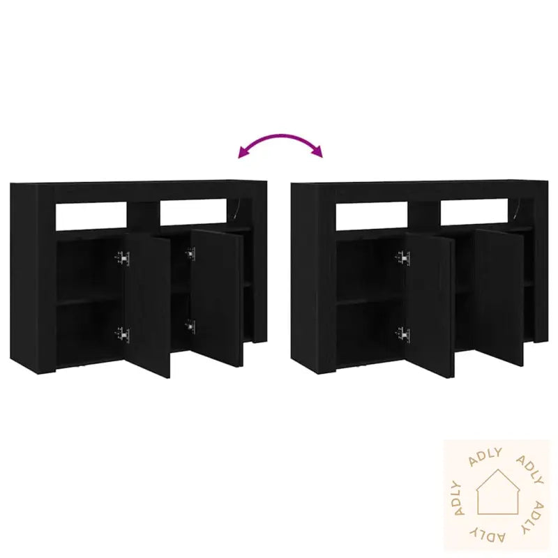 Skap Svart Eik Konstruert Tre 116 X 30 X 75 Cm Moderne Skap