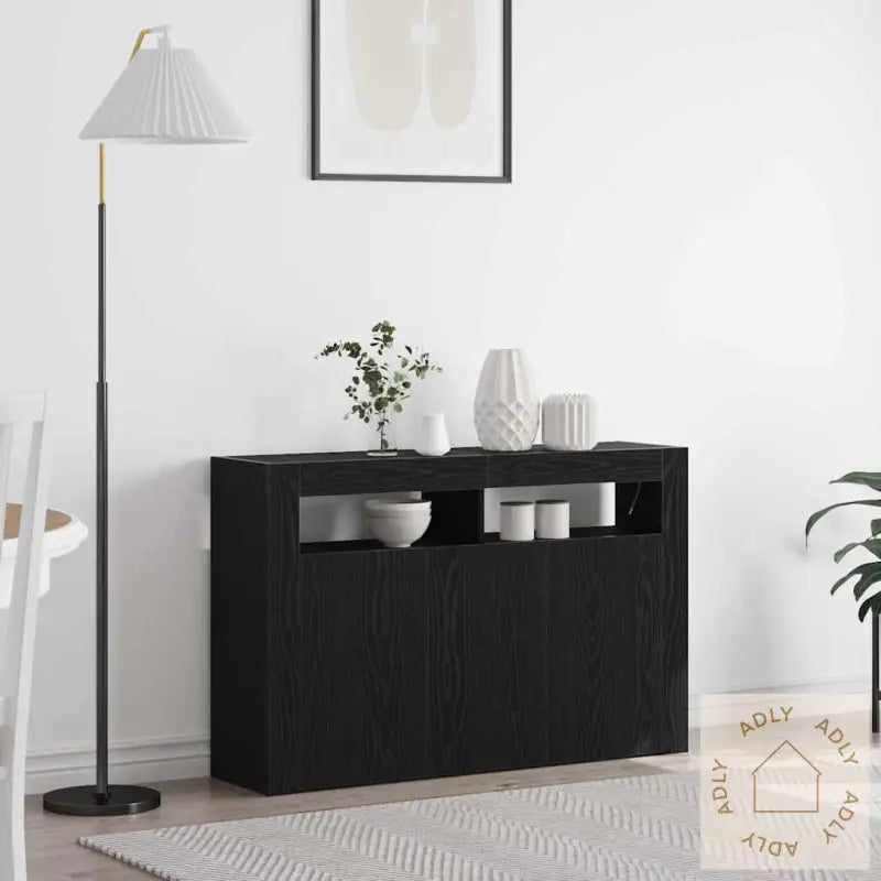 Skap Svart Eik Konstruert Tre 116 X 30 X 75 Cm Moderne Skap