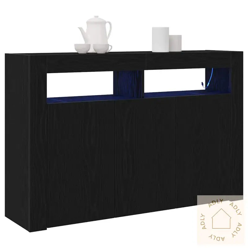 Skap Svart Eik Konstruert Tre 116 X 30 X 75 Cm Moderne Skap