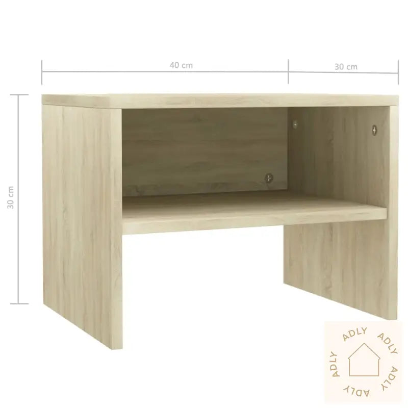 Nattbord 2 Stk Sonoma Eik 40X30X30 Cm Konstruert Tre
