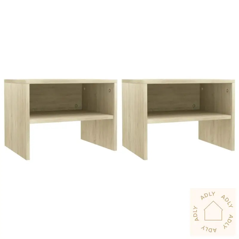 Nattbord 2 Stk Sonoma Eik 40X30X30 Cm Konstruert Tre