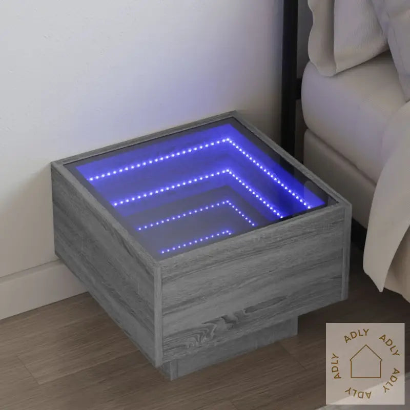 Salongbord Med Infinity Led Grå Sonoma 40X40X30 Cm