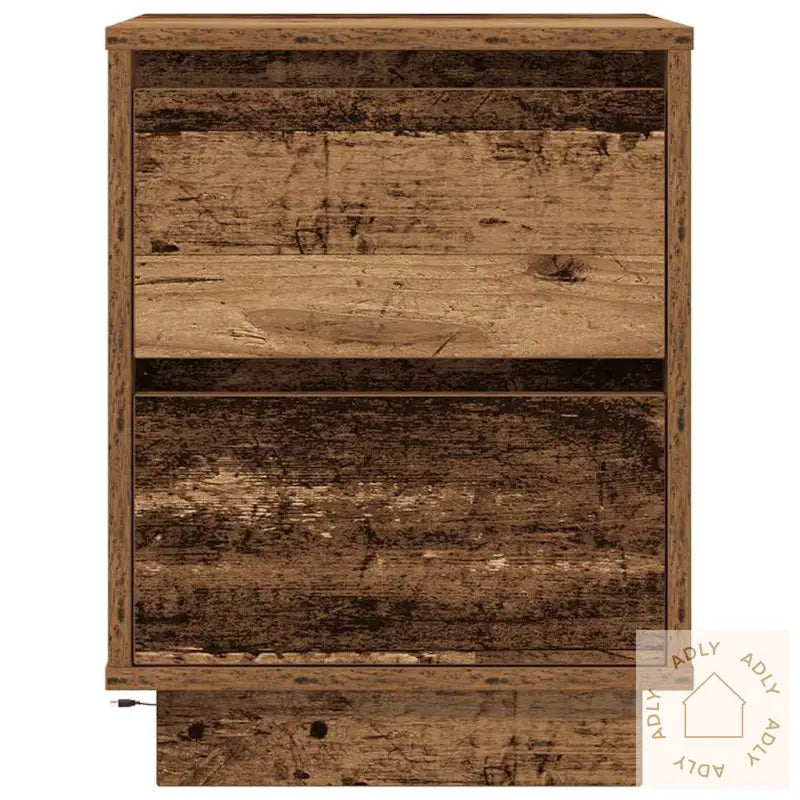 Nattskap Med Led-Lys 2 Stk Gammelt Tre 38X34X50 Cm