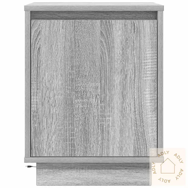 Nattskap Med Led-Lys 2 Stk Grå Sonoma 38X34X50 Cm